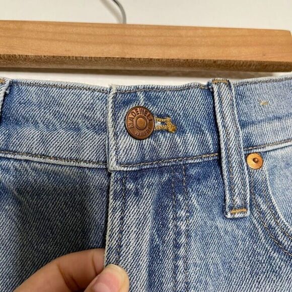 Madewell Perfect Jean Short Size 26 Balsam Wash Cut Off Denim Frayed Stretch - Picture 7 of 13